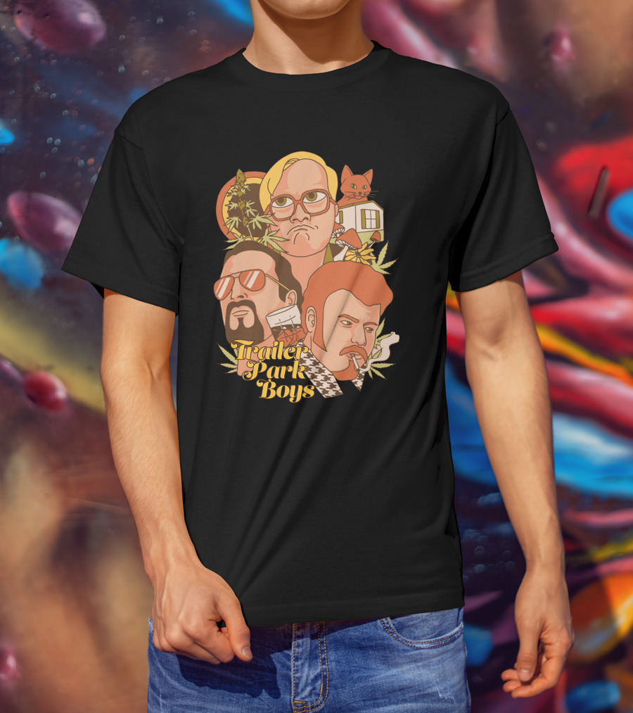 Trailer Park Boys Cannabis Cat Cartoon Trio T-Shirt