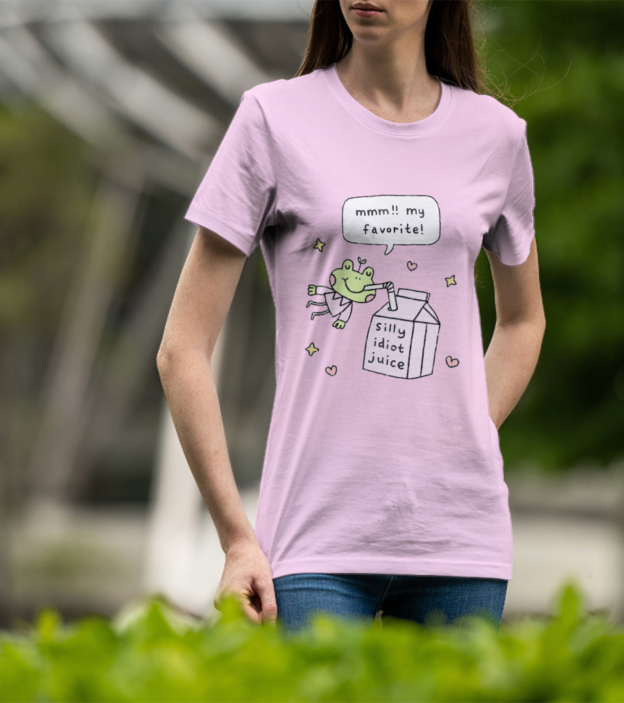 Mmm My Favorite Silly Idiot Juice Frog With Stars And Hearts T-Shirt