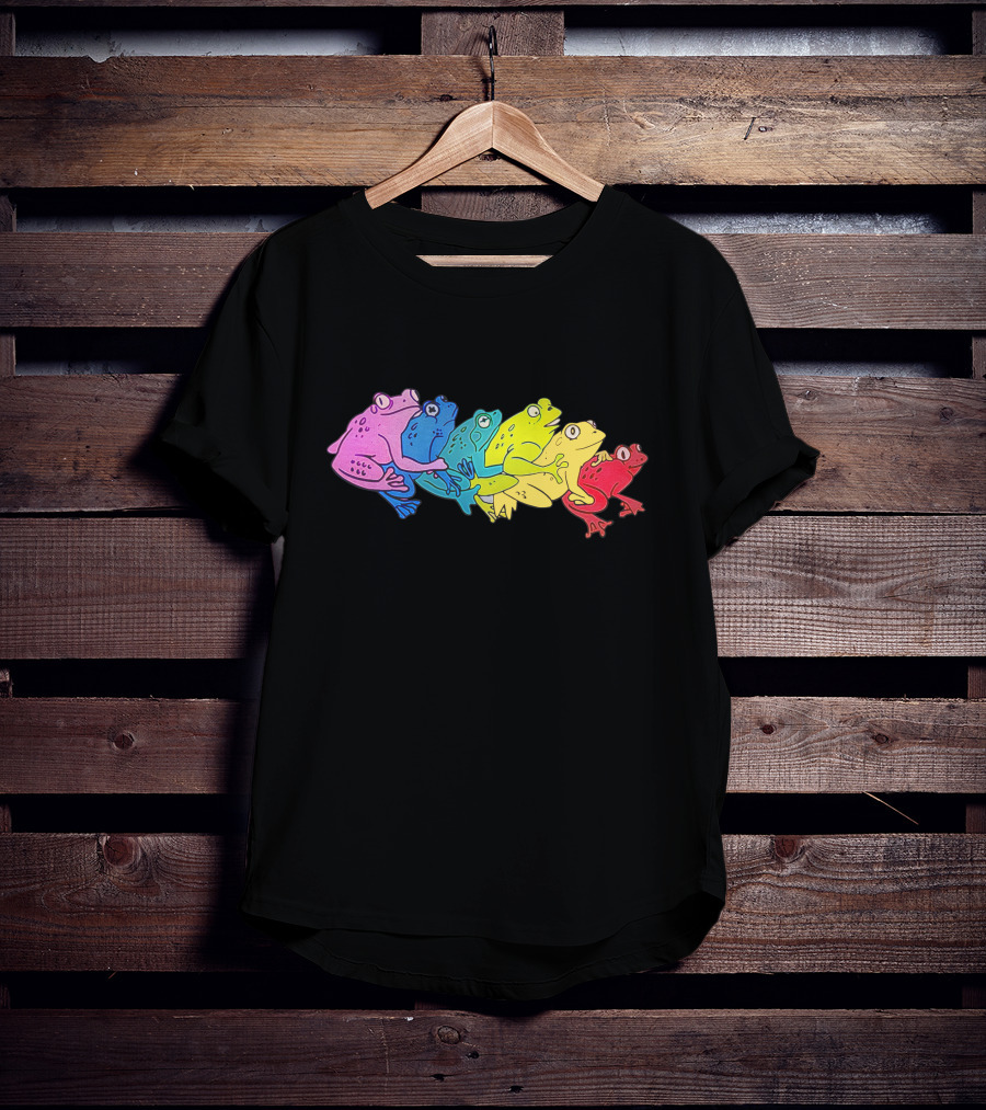 Internet Comment Etiquette Colorful Rainbow Frogs T-Shirt