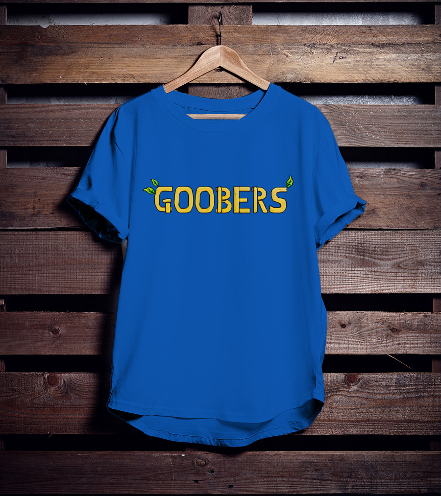 GOOBERS Nature Inspired Typography With Leaves T-Shirt