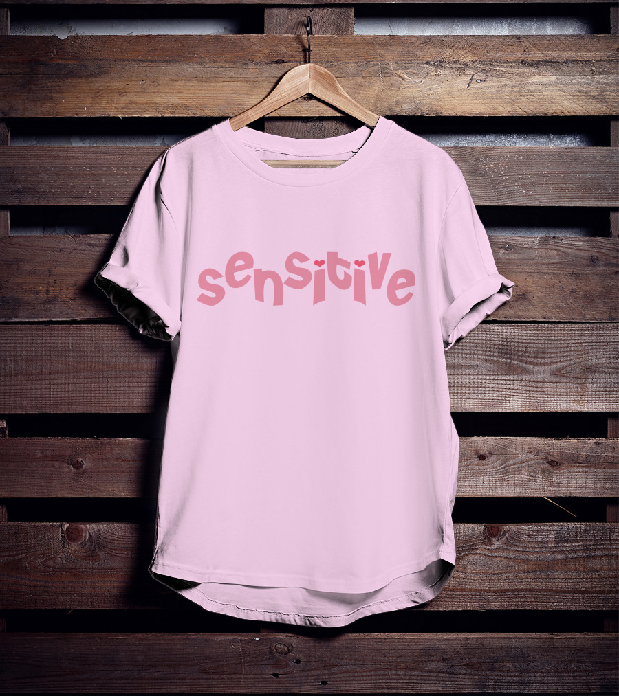 Lilsimsie Merch Sensitive Pink Heart Letters T-Shirt