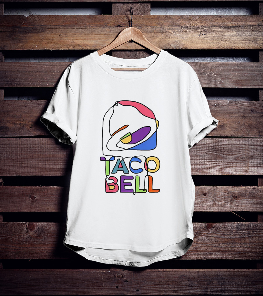 Taco Bell Trippy Logo Multicolor Outline T-Shirt