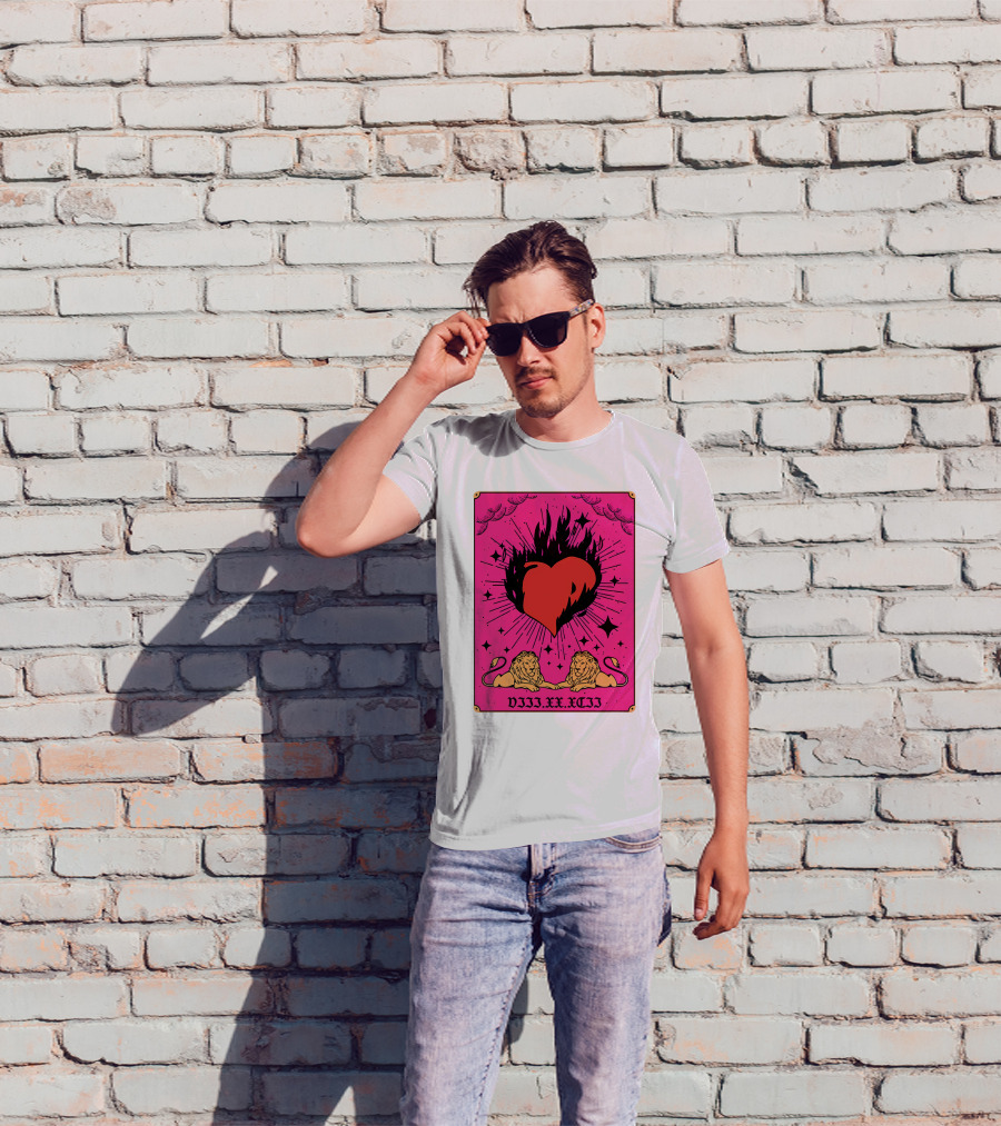 Demi Lovato Burning Heart Pink Lions VIII.XX.XCII T-Shirt