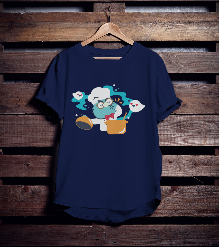 Er Merch Chef's Kiss Cute Cooking Owl With Hearts T-Shirt