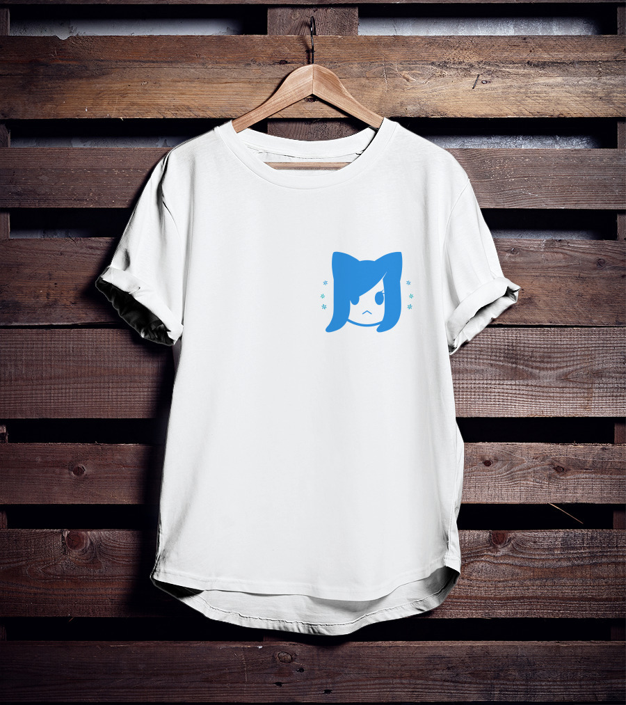 Akidearest Merch Aki Blue Hair Character Face With Stars T-Shirt