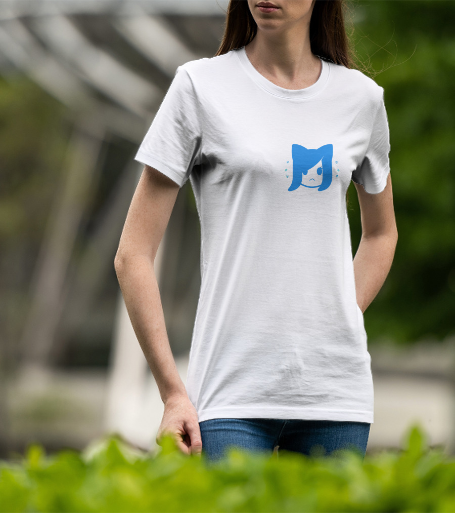 Akidearest Merch Aki Blue Hair Character Face With Stars T-Shirt