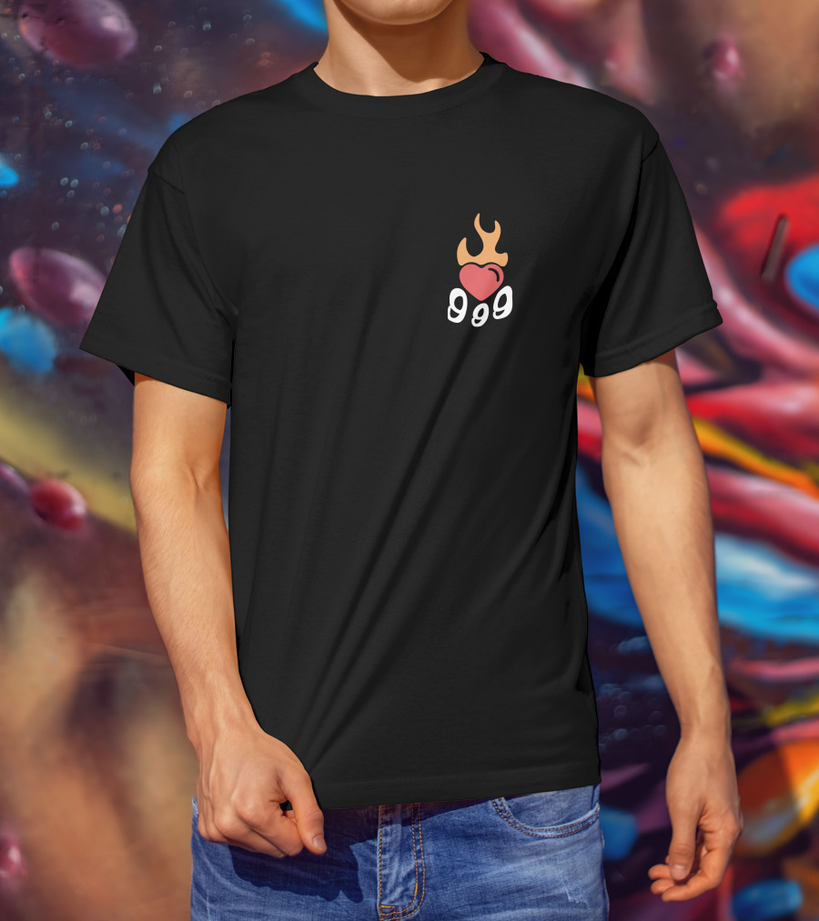 Juice Wrld 999 Burning Hearts Flaming Heart T-Shirt