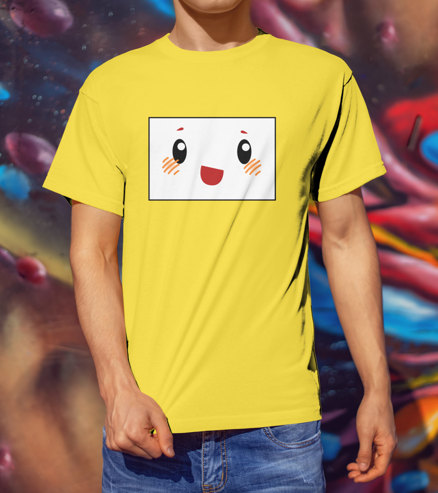 Shop Lankybox Merch Store Boxy Kawaii Face Yellow T-Shirt