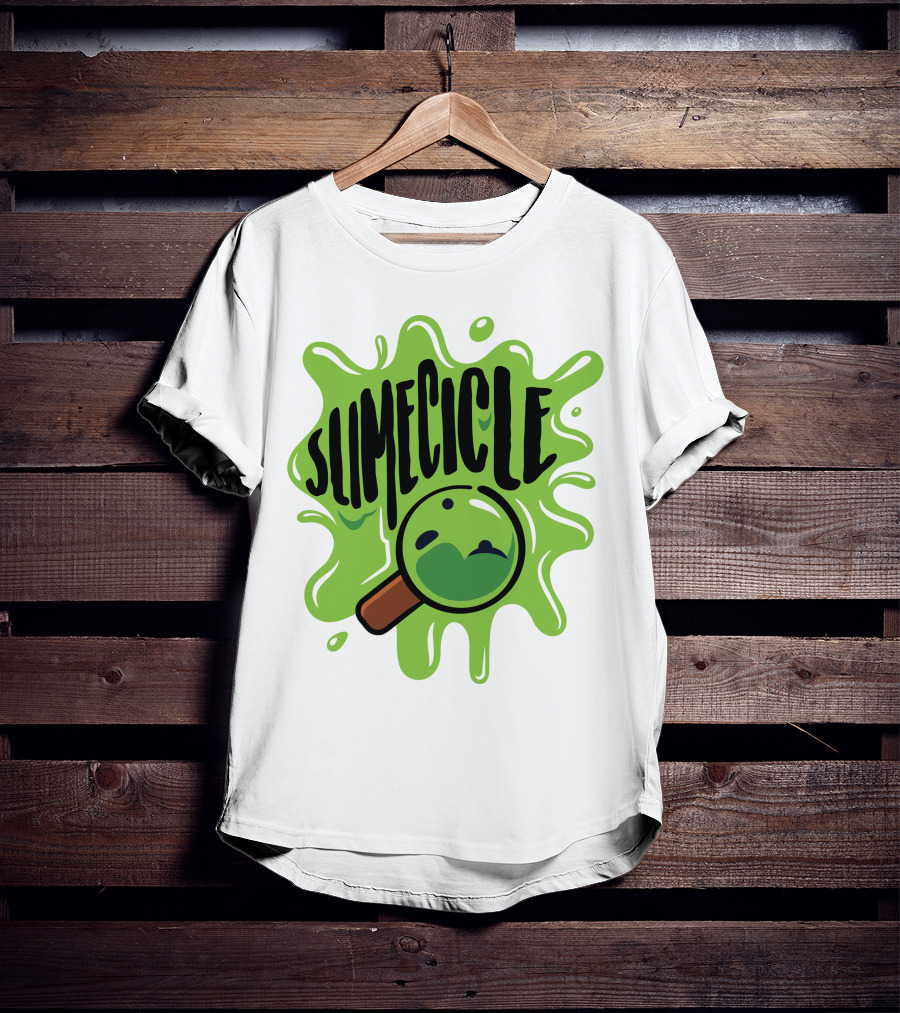 Slimecicle Green Splat Magnifying Glass T-Shirt