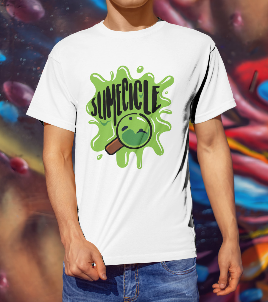 Slimecicle Green Splat Magnifying Glass T-Shirt
