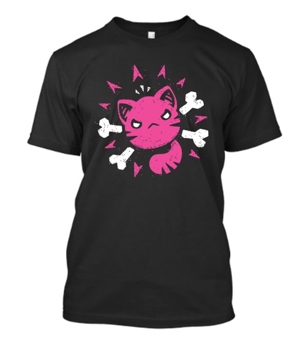 Slime Rancher Merch Ferocious Feral Pink Cat Tony Kuchar T-Shirt