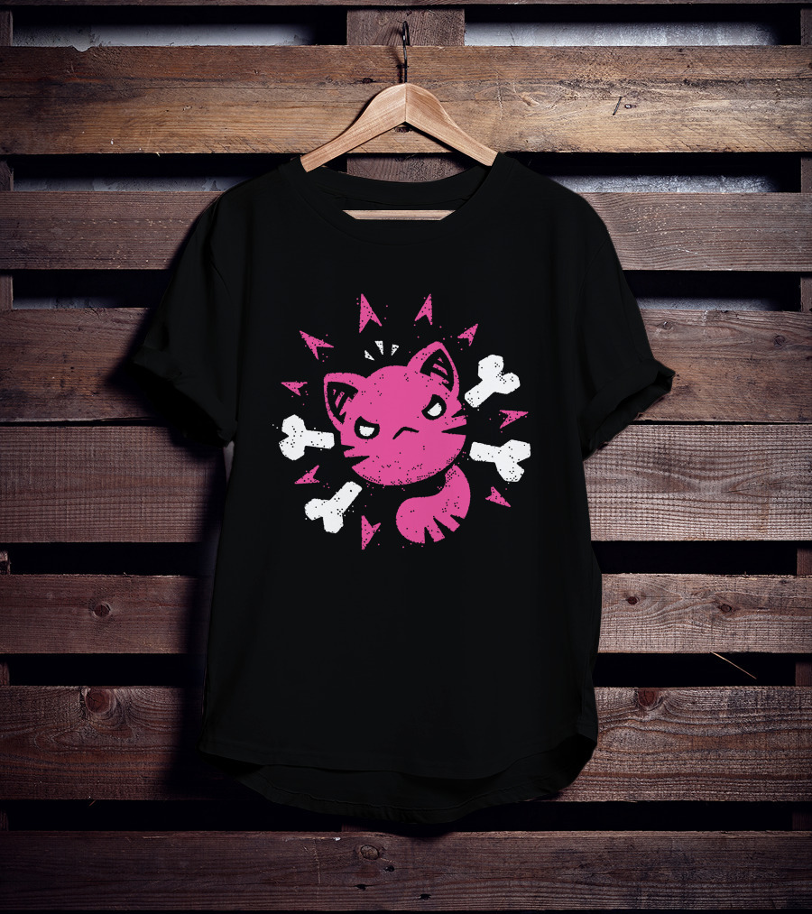 Slime Rancher Merch Ferocious Feral Pink Cat Tony Kuchar T-Shirt