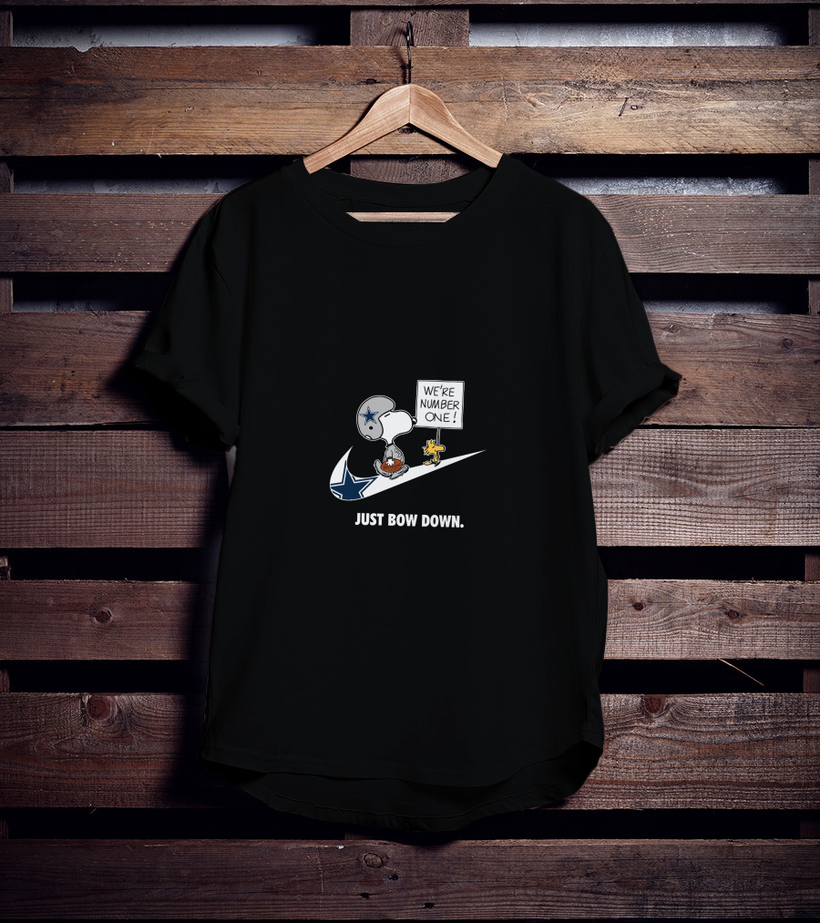 Snoopy Dallas Cowboys Just Bow Down We're Number One T-Shirt