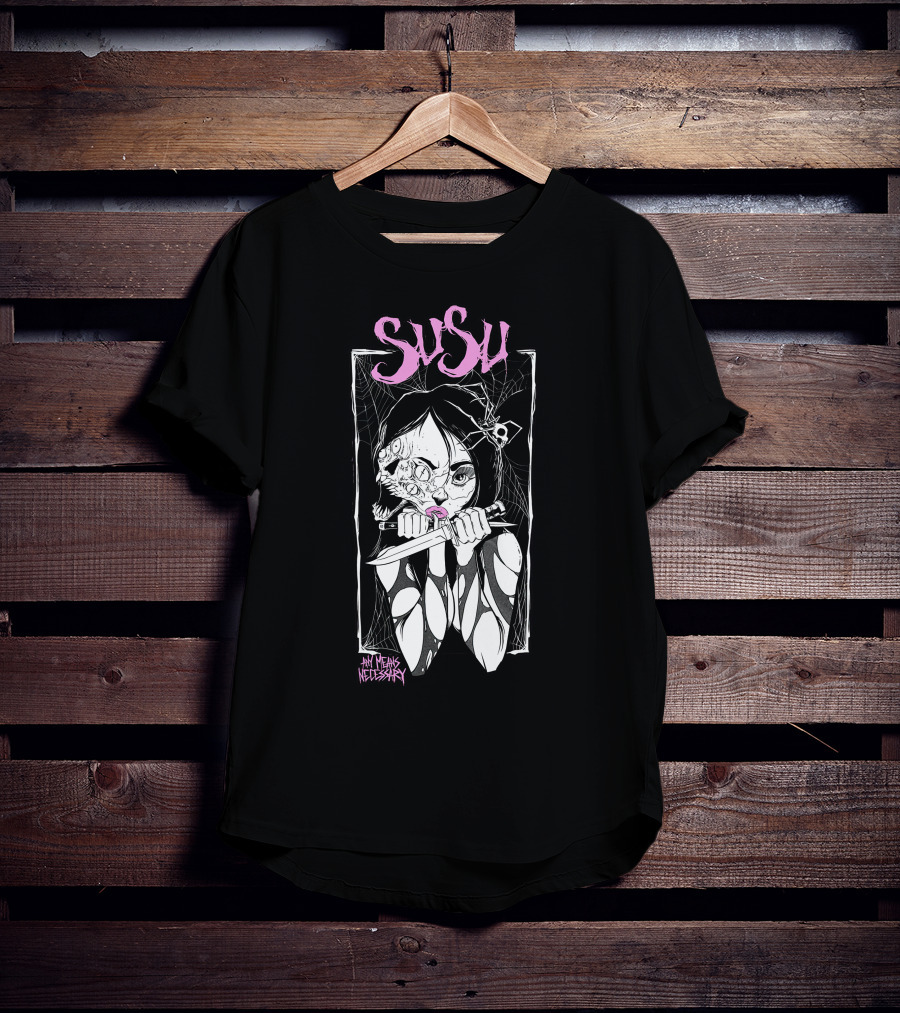 Susu Any Means Necessary Web Knife Girl T-Shirt
