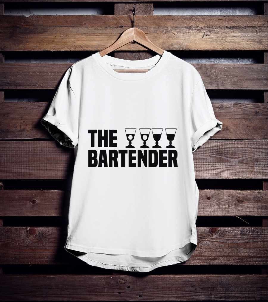 The Bartender Four Glasses T-Shirt