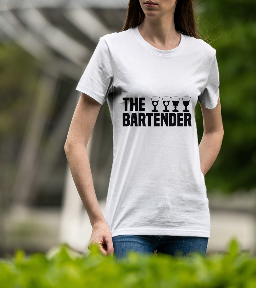 The Bartender Four Glasses T-Shirt