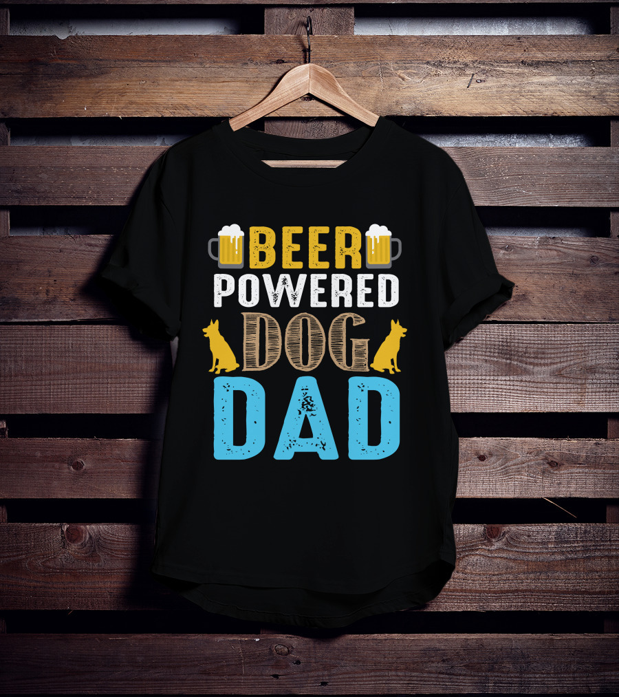 BEER Powered Dog Dad T-Shirt