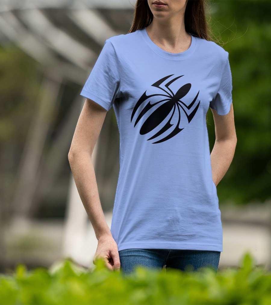 Scarlet Spider Iconic Symbol Blue Background T-Shirt