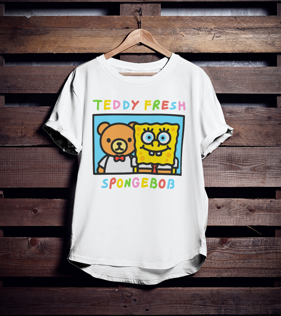 Teddy Fresh SpongeBob Bear Cartoon Collaboration T-Shirt