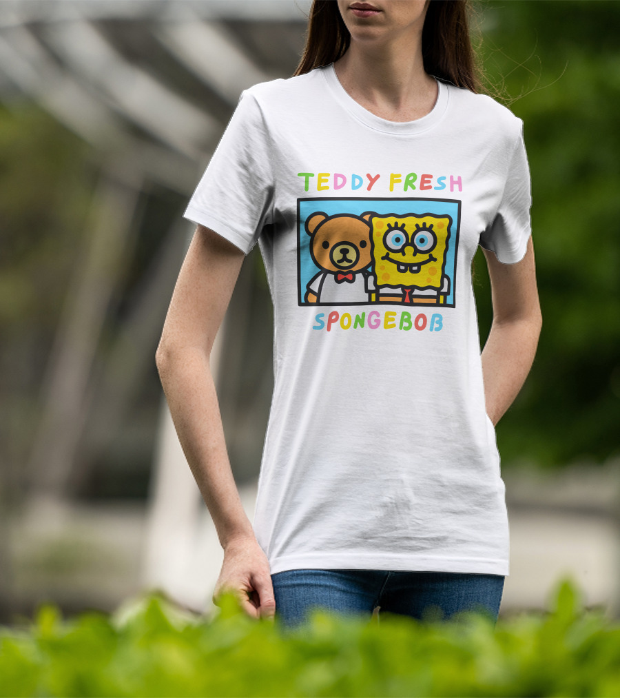 Teddy Fresh SpongeBob Bear Cartoon Collaboration T-Shirt