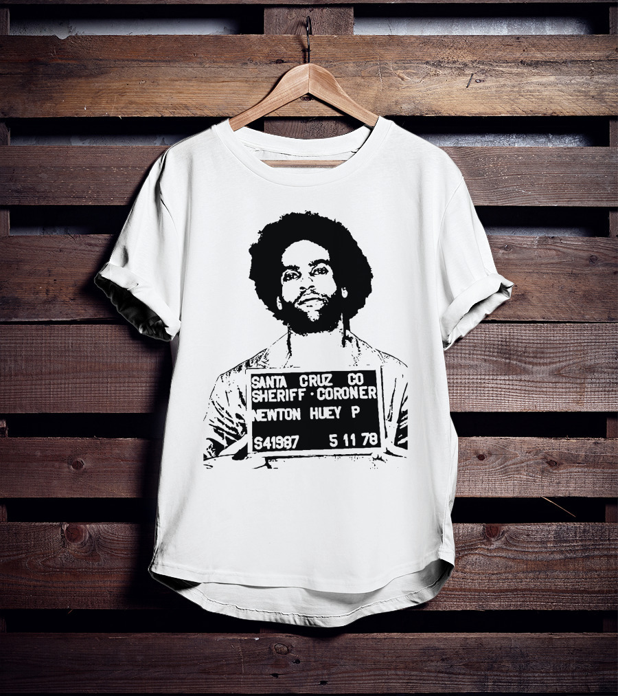 Huey Newton Santa Cruz County Mugshot 5-11-78 T-Shirt