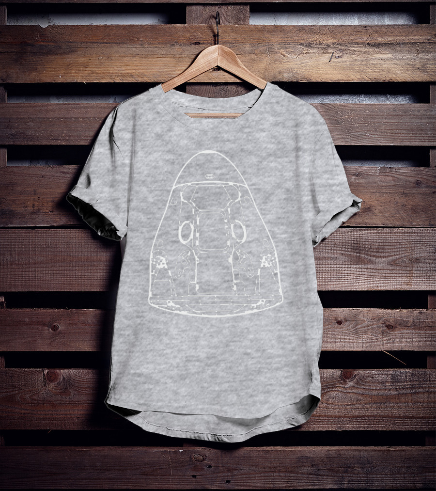 Spacex Dragon Capsule Blueprint T-Shirt