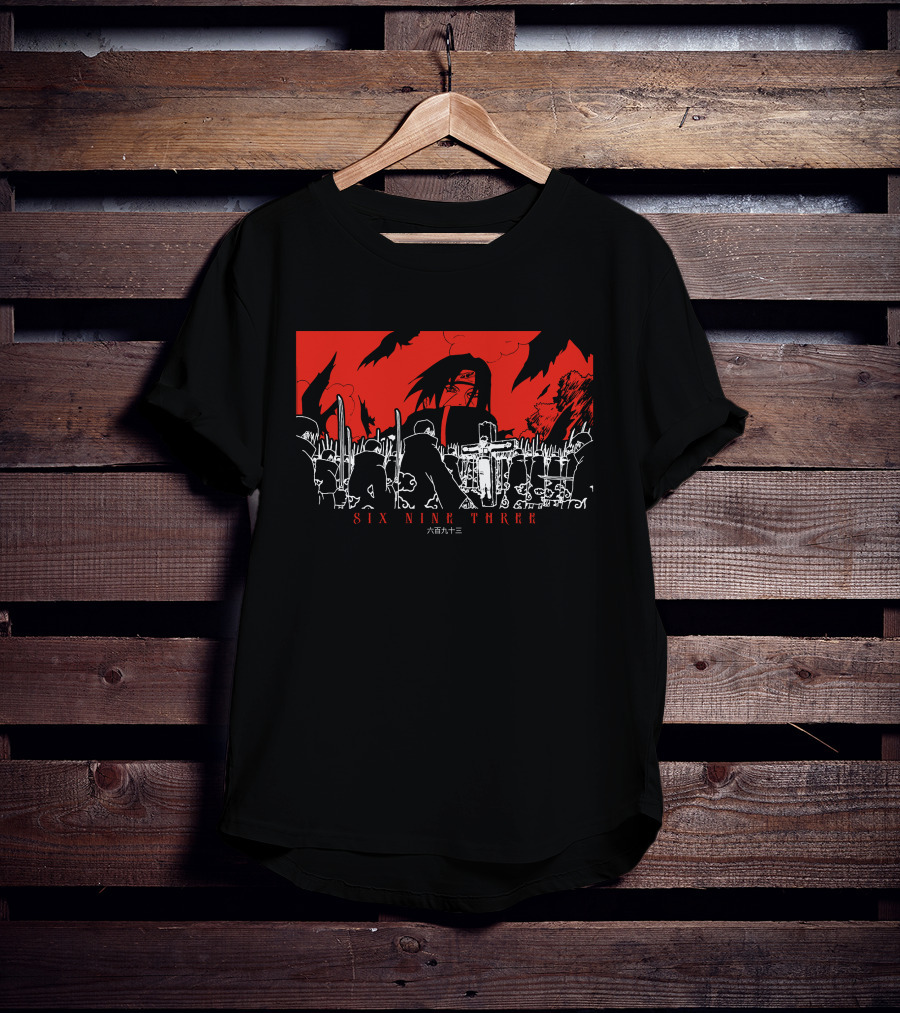 Itachi Tsukuyomi Featuring Kakashi Six Nine Three Red And Black Scene T-Shirt