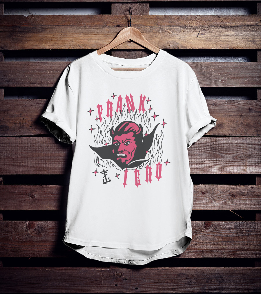 Frank Iero Devil Face Flames Kings Road Merch T-Shirt