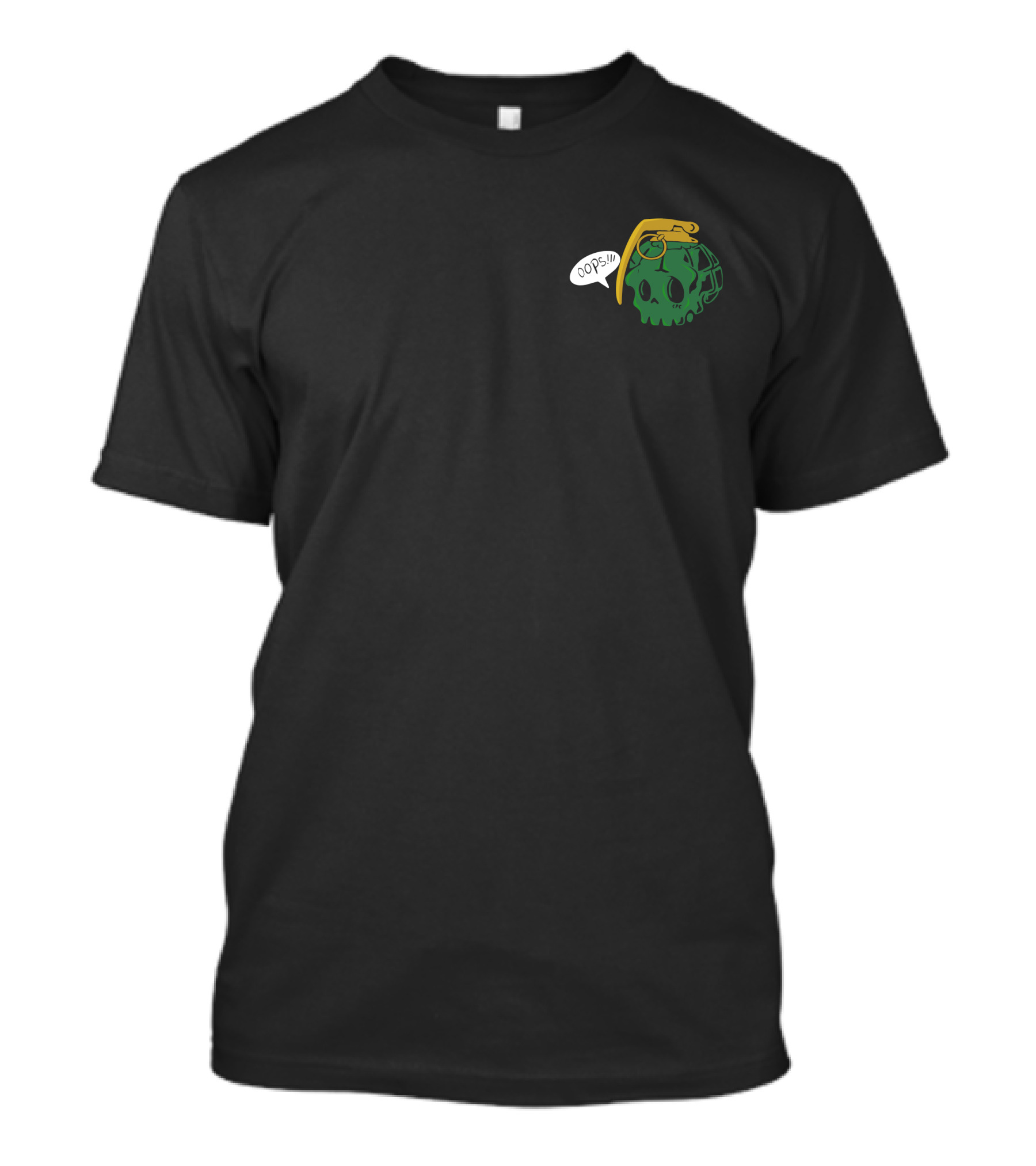 Thicc Boy Merch Oops Speech Bubble Grenade Skull Long Body T-Shirt