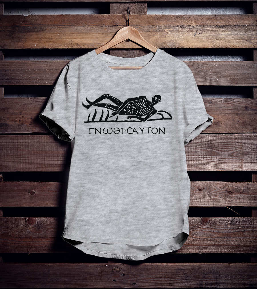 Know Thyself GNOΘI CAYTON Skeleton Archaeology Iconography T-Shirt
