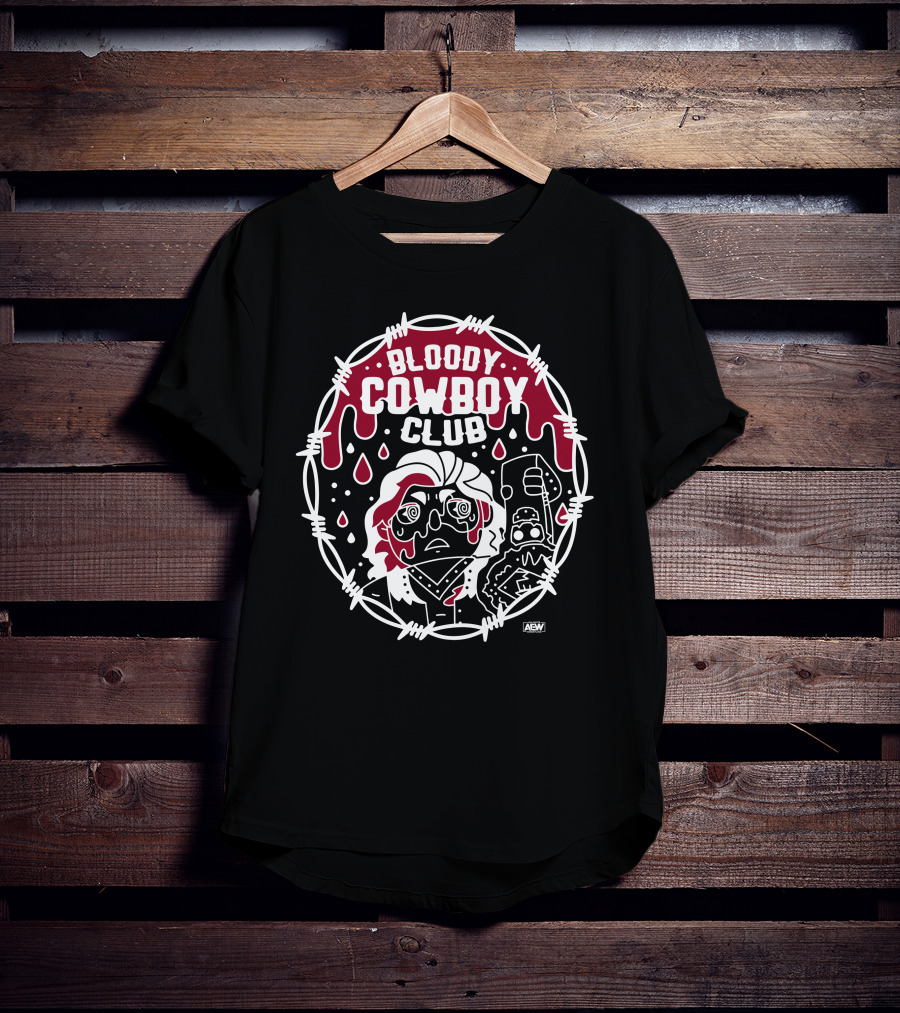 All Elite Wrestling Hangman Adam Page Bloody Cowboy Club AEW Merchandise T-Shirt