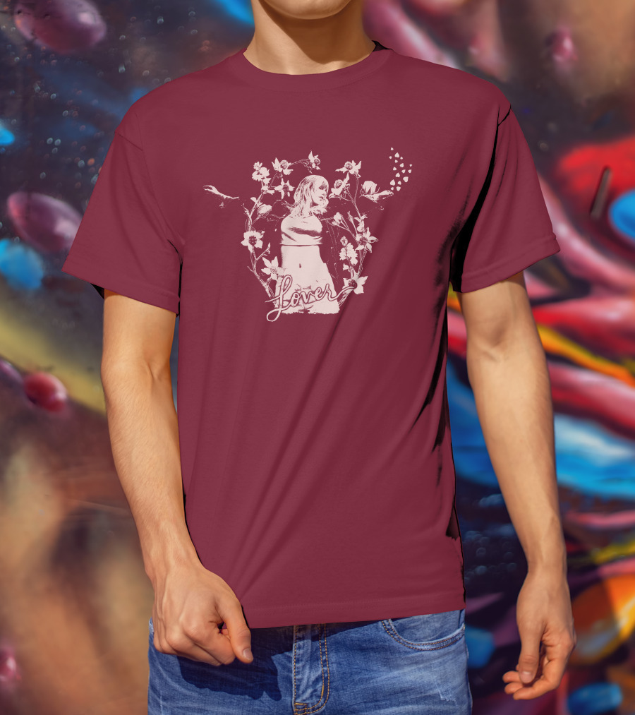 Taylor Swift Lover Floral Silhouette Summer T-Shirt