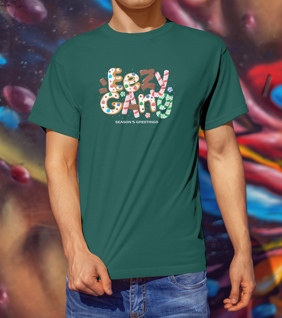 Yeezy Gang Festive Holiday Cookie Lettering T-Shirt