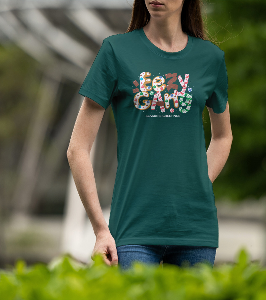Yeezy Gang Festive Holiday Cookie Lettering T-Shirt