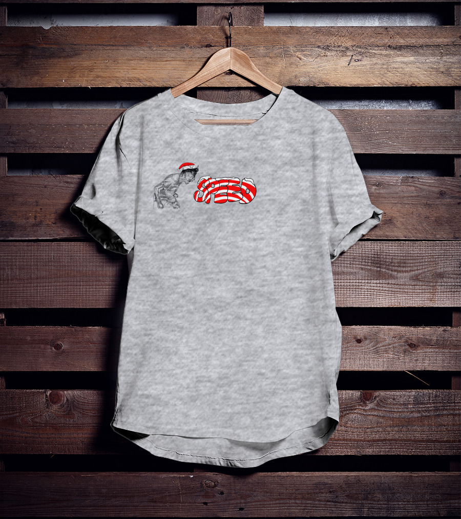 Speed Santa Hat Black White Red T-Shirt