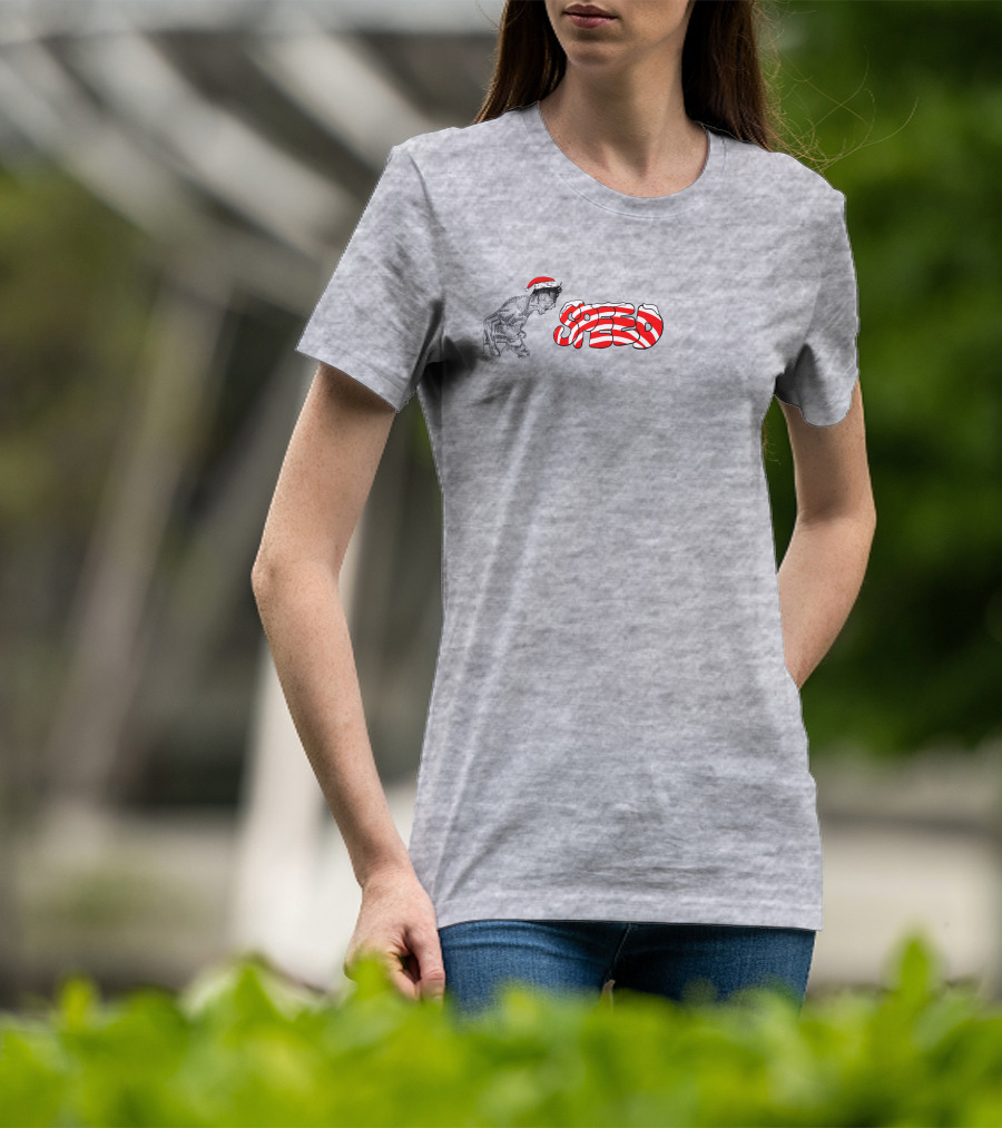 Speed Santa Hat Black White Red T-Shirt