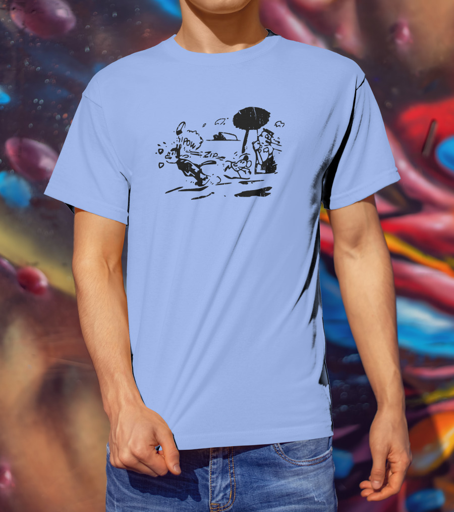 Krazy Kat Jules Pow Zip Comic Scene T-Shirt