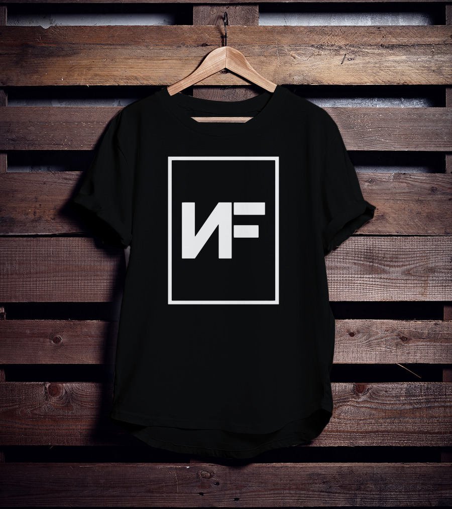 NF Logo Black And White Rectangular Frame T-Shirt
