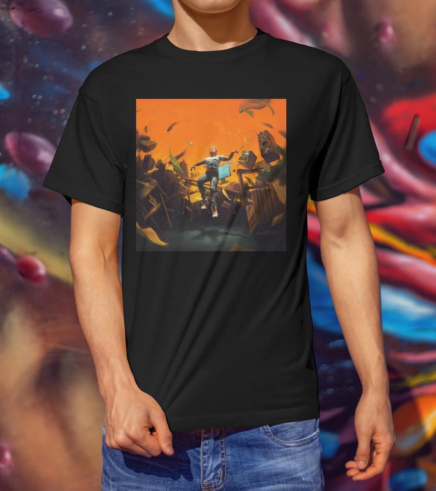 Nopressureshop Com Logic No Pressure Album Cover Floating Surreal Scene T-Shirt