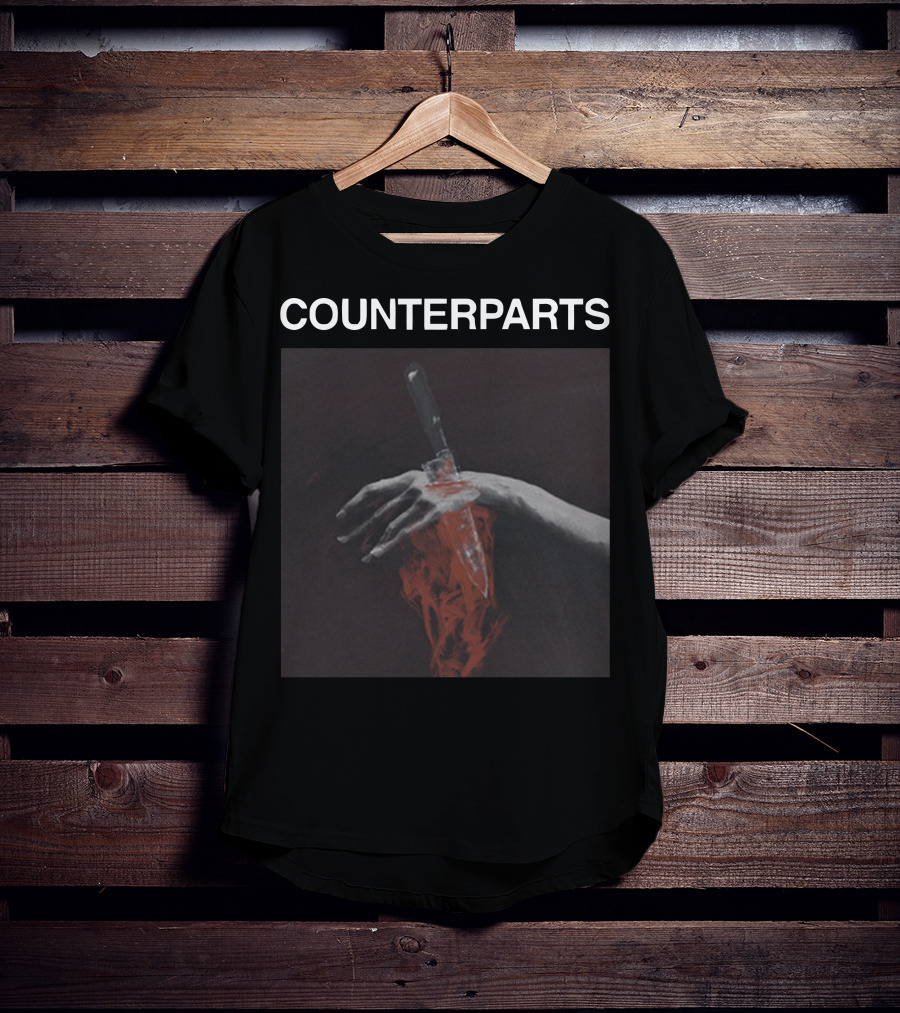 COUNTERPARTS Hand With Knife And Red Paint T-Shirt
