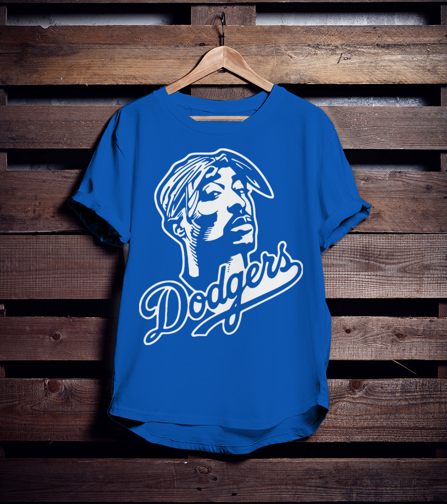 Tupac Dodgers Urban Streetwear Icon Collaboration T-Shirt
