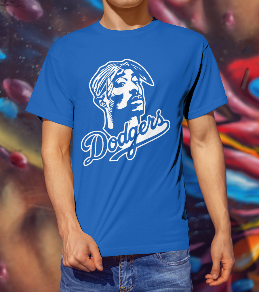 Tupac Dodgers Urban Streetwear Icon Collaboration T-Shirt