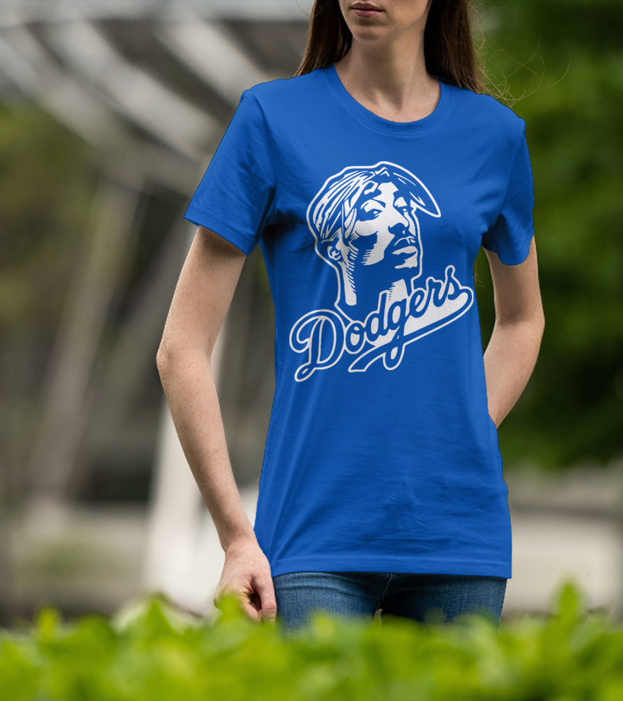 Tupac Dodgers Urban Streetwear Icon Collaboration T-Shirt