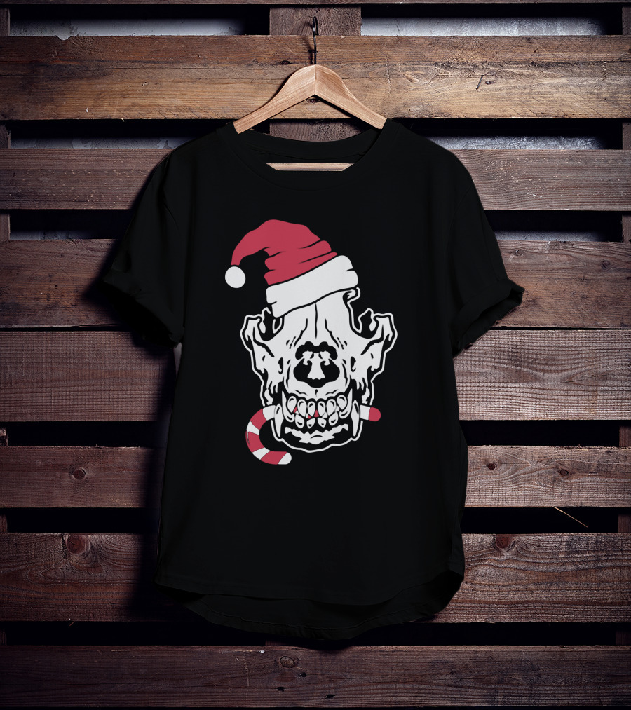 Streetspeed717 Skull Santa Candy Cane Holiday T-Shirt