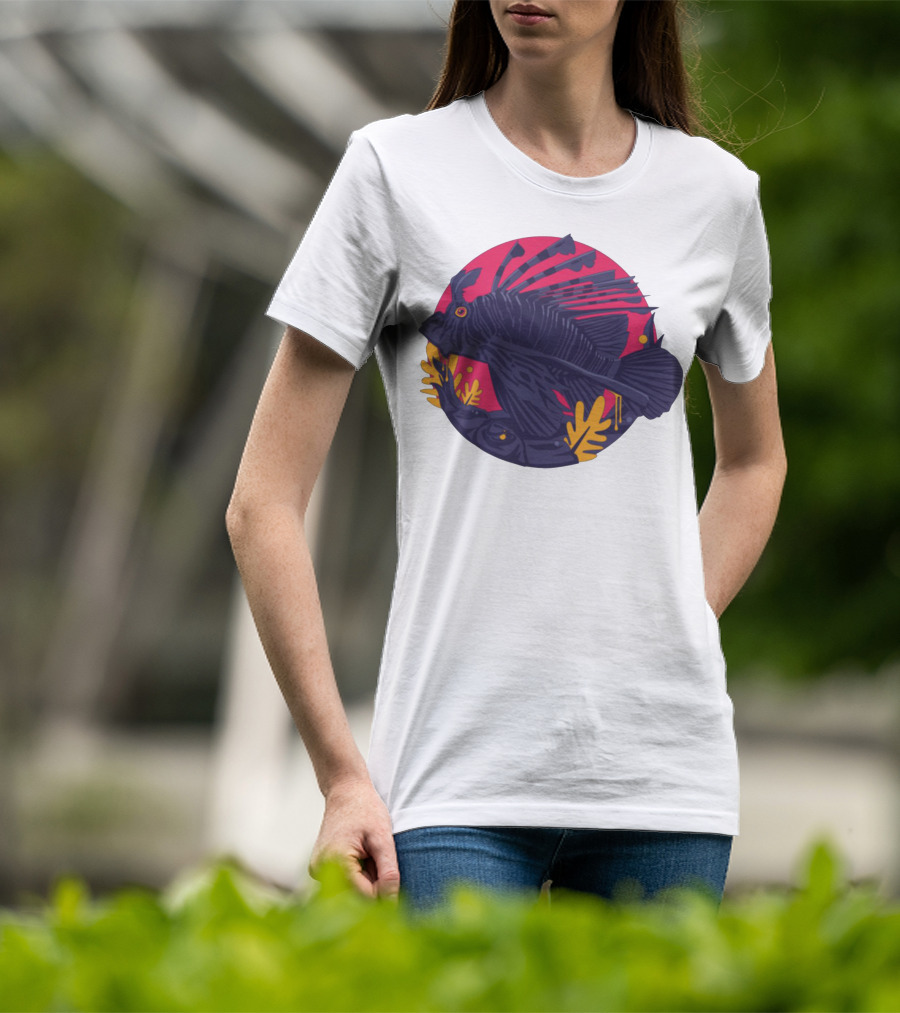 Jade Cicada Vibrant Fish Artwork Merch T-Shirt