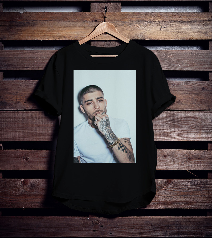 Zayn Malik Tattoo Style White Tee Casual Look T-Shirt