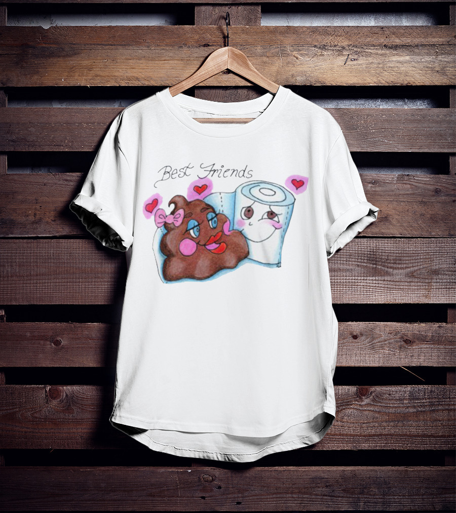 Best Friends Poop And Toilet Paper With Hearts T-Shirt