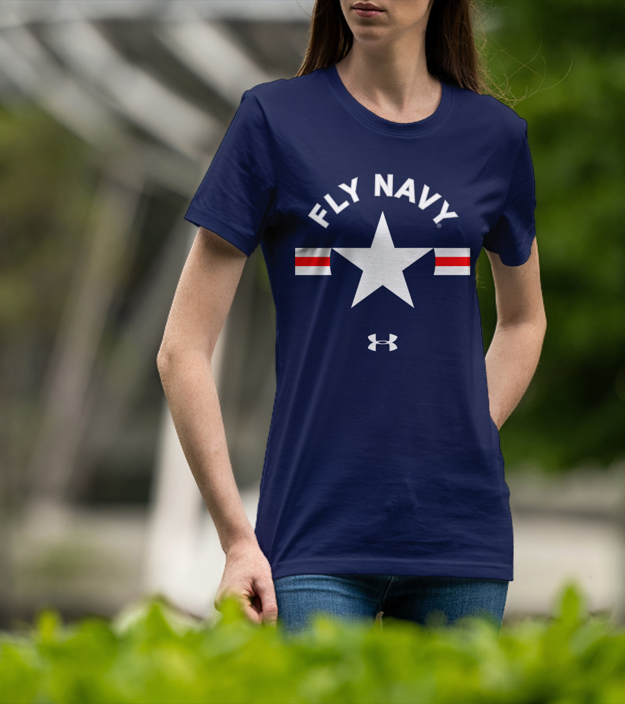 FLY NAVY Under Armour White Star Red Stripes T-Shirt