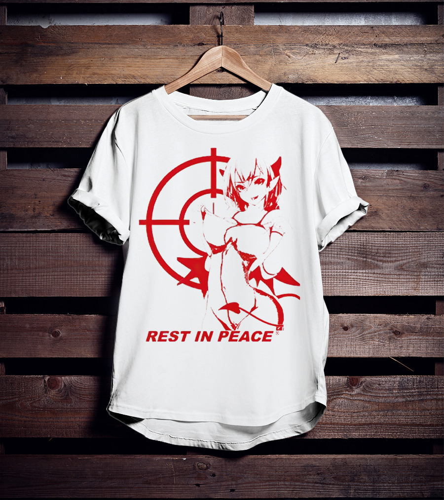 REST IN PEACE Drippin So Pretty Merch Anime Character Target Devil Horns Tail T-Shirt
