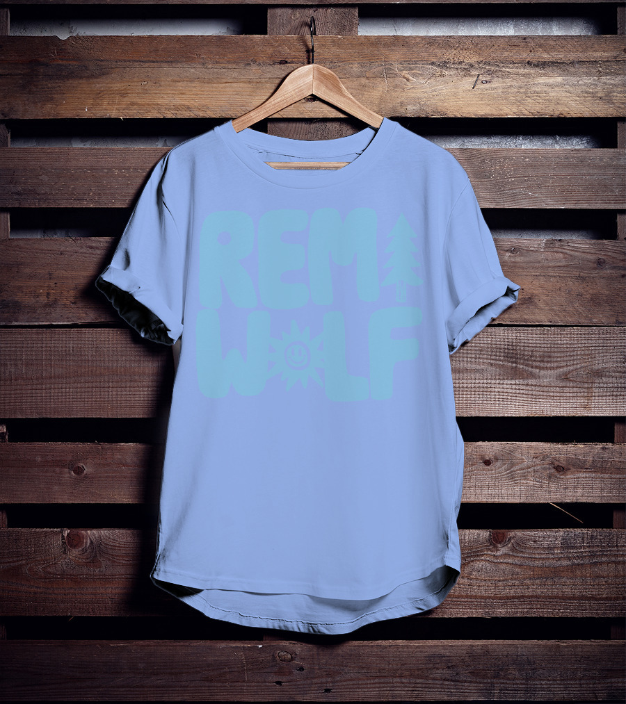 REM WOLF Pine Tree Sun Face T-Shirt